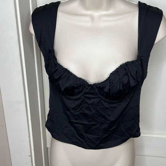 Princess Polly CANDYCE TOP BLACK Size 10 Nwot - Picture 2 of 8